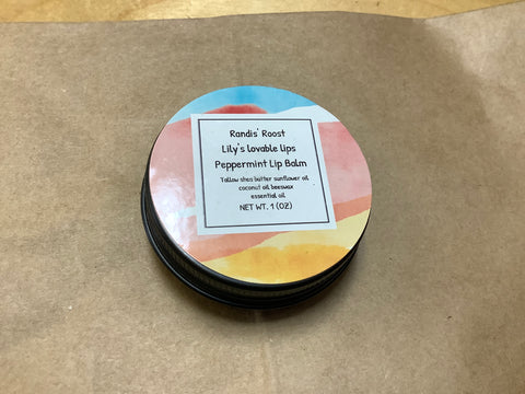 Lilly’S Lovable lips Peppermint Lip Balm by local artist Lilly R.