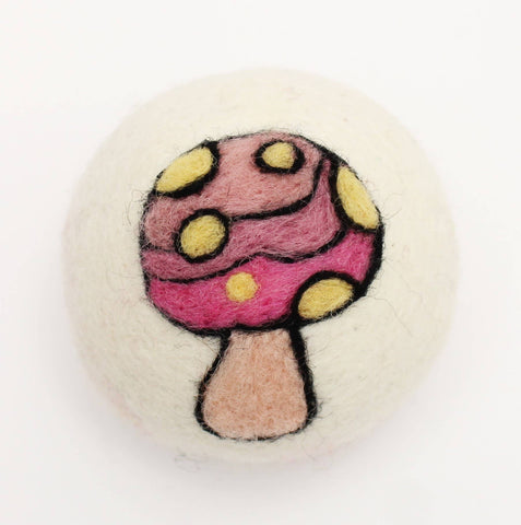 Ethical Global - Mushrooms: Eco Wool Dryer Balls Fair Trade: Pink Mushroom