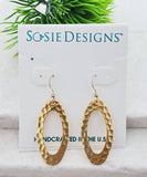 Sosie Designs - Gold Hammered Oval Earrings
