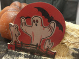 Halloween Ghosts and Moon Wood Cutout