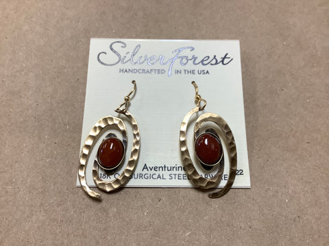 Ne-2232 Hammered Coil and oval cabachon