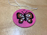 Hand painted  Butterflies  Wooden Disc by Cecelia. ( 1 per purchase)