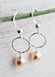 Sosie Designs - Diamond Cut w/ Crystal Pearls Earrings - Peach