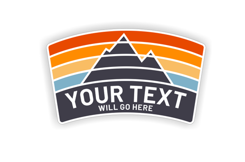 Mad River - Your Custom State Sticker, Retro Rainbow Arch / Decal