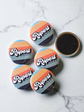 Mad River - 2.25 Custom Retro Button Magnet with your City/State Text.