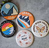 2.25 Floral Button Magnet  Williamsport, Pa.