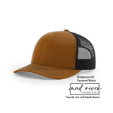 Bigfoot, Sasquatch on Richardson 112 Trucker Hat: Caramel/Black