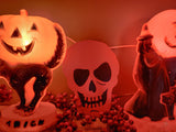 The Sawmill Shop - Halloween Orange Skull Wood Decor