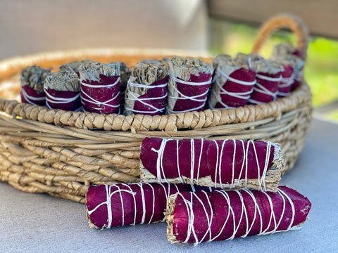 Picki Nicki - White Sage w/ Dried Red Rose Petals Smudge Sticks in Bulk