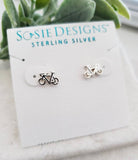 Sosie Designs - #1917 Silver Bicycle Studs