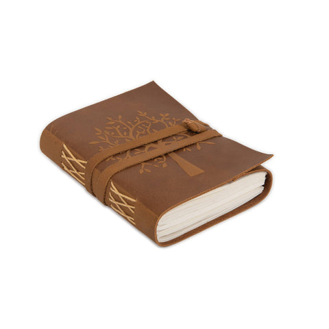 Embossed Leather Journal With Tree