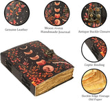 - Vintage Leather Journal Notebook Diary with Moon Print