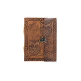 Owl Embossed Leather diary with 200 Handmade pages