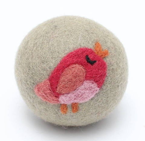 Ethical Global - Birds: Eco Wool Dryer Balls Fair Trade: Red Bird