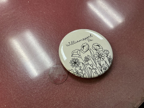 Williamsport Custom Wildflower Button Magnet