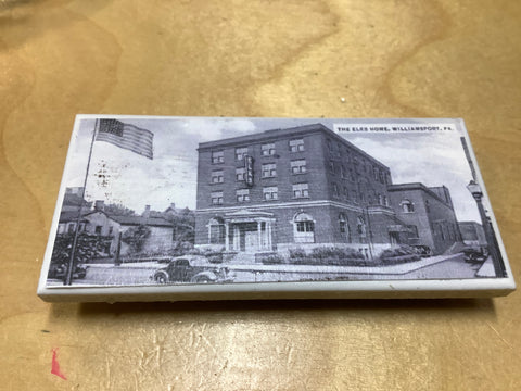 The Elks Home Williamsport, Pa. on a Tile by local artist Elaine