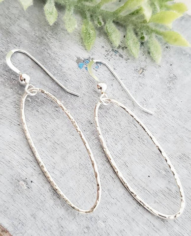 Sosie Designs - Silver Large Diamond Cut Oval Earrings