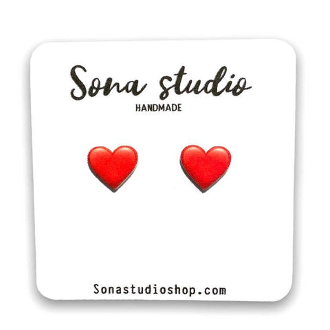 Sona Studio - Red Heart Emoji Earrings