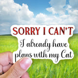 Tipsy Coasters & Gifts - Funny Sticker | Sorry I can't Cat