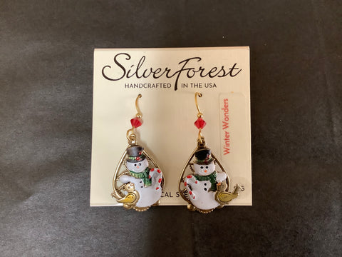 NE-2208A Silver Forest Holiday Earrings