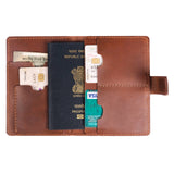 Leather Passport Holder - with Snap Closure: Blue