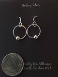 Ken’s handcrafted jewelry - Sterling Silver Earring Small Circle w/Sterling Silver Bead