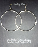 Ken’s handcrafted jewelry - Sterling Silver Earrings X-Large Circle