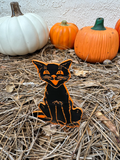 The Sawmill Shop - Halloween Sitting Cat 3D Printed Decoration: 9x7