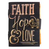 Leather Journal Blank Vintage grimoire with Uv Print