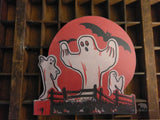 Halloween Ghosts and Moon Wood Cutout