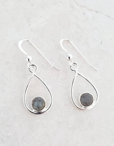 Sosie Designs - Sterling Silver Teardrop Earrings - Labradorite