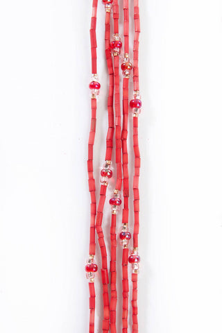 Swahili | AFRICAN MODERN Red 26" Zulugrass Single Strands from The Leakey Collection