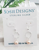Sosie Designs - Diamond Cut w/ Crystal Pearls Earrings - Peach