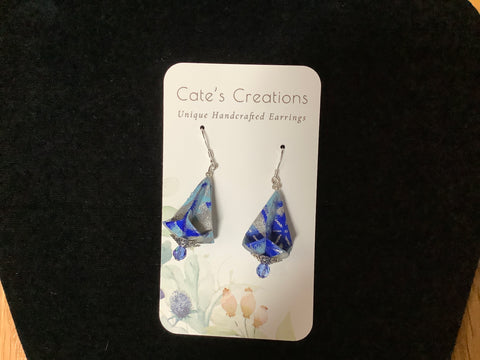 Origami Paper Teardrop Earrings