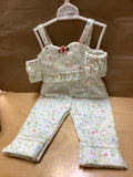 2 piece floral print spaghetti strap / capri outfit