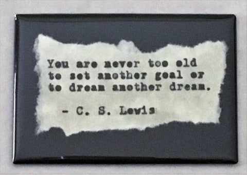 Inspirational C.S. Lewis Quote Handmade Fridge Magnet: Black