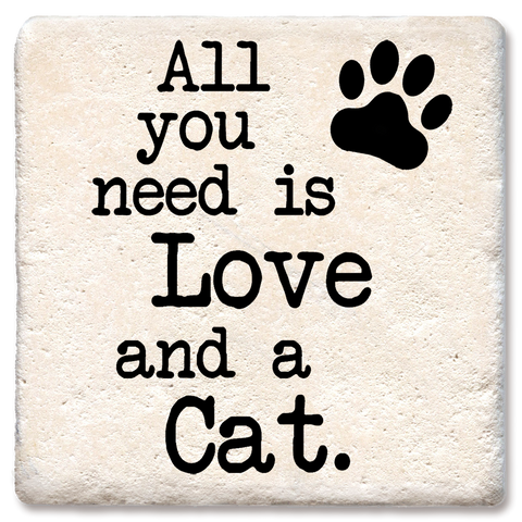 Tipsy Coasters & Gifts - All you need is love and a cat coaster: Ceramic