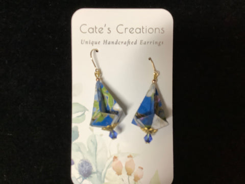 Origami Paper Teardrop Earrings