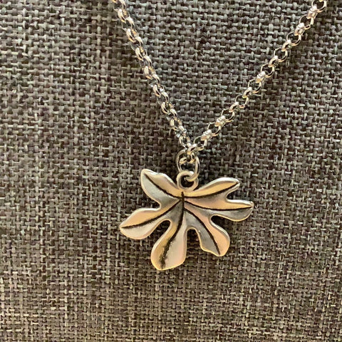 6 Petal Leaf Silver Necklace