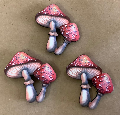 Small Wood Mushroom Magnet by Jen (one per purchase)