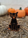 The Sawmill Shop - Halloween Sitting Cat 3D Printed Decoration: 9x7