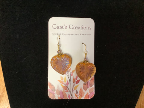 Czech Glass Heart Earrings