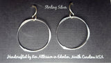 Ken’s handcrafted jewelry - Sterling Silver Earrings Large Circle