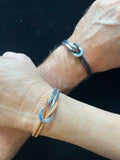 Infinity Twist Bracelet: Medium / Black matte leather