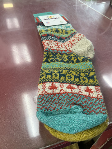 Solmate Socks - Spritz Crew Socks | Sustainably Made  Size Large Women 10-12 Mens 9-11
