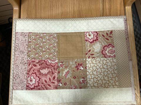 Beige and Red Quilted Placemat by Carol