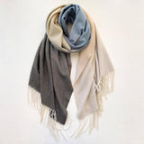 Winding River -Gray / White Tri-tone Reversible Wrap