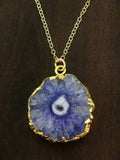 Sosie Designs - Gold Solar Quartz Necklace - Purple Blue