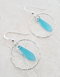 Sosie Designs - Silver Diamond Cut Eco Sea Glass Dagger Earrings - Autumn