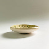 Walton Clay Studio - Pottery Dish Bowl - Pressed Flowers Nude